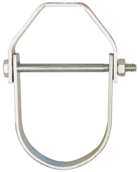 Empire - 8" Pipe, 7/8" Rod, Carbon Steel Adjustable Clevis Hanger - Electro Galvanized - Apex Tool & Supply