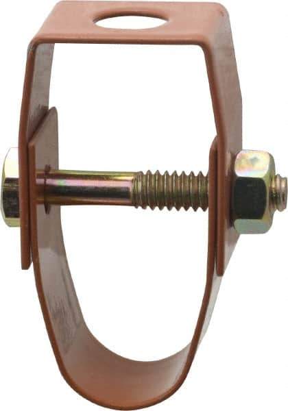 Empire - 1/2" Pipe, 3/8" Rod, Carbon Steel Adjustable Clevis Hanger - Copper Plated - Apex Tool & Supply