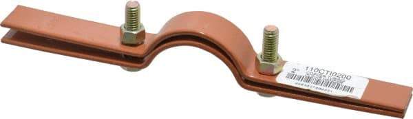 Empire - 2" Pipe, 3/8" Rod, Carbon Steel Adjustable Clevis Hanger - Copper Plated - Apex Tool & Supply