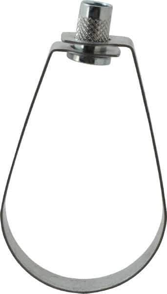 Empire - 2" Pipe, 3/8" Rod, Carbon Steel Emlok Swivel Ring Hanger - Pre-Galvanized, 600 Lb Capacity - Apex Tool & Supply