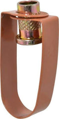 Empire - 3/4" Pipe, 3/8" Rod, Carbon Steel Emlok Swivel Ring Hanger - Copper Plated, 400 Lb Capacity - Apex Tool & Supply