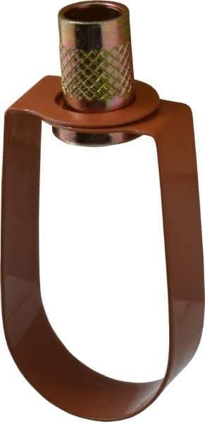 Empire - 1" Pipe, 3/8" Rod, Carbon Steel Emlok Swivel Ring Hanger - Copper Plated, 600 Lb Capacity - Apex Tool & Supply