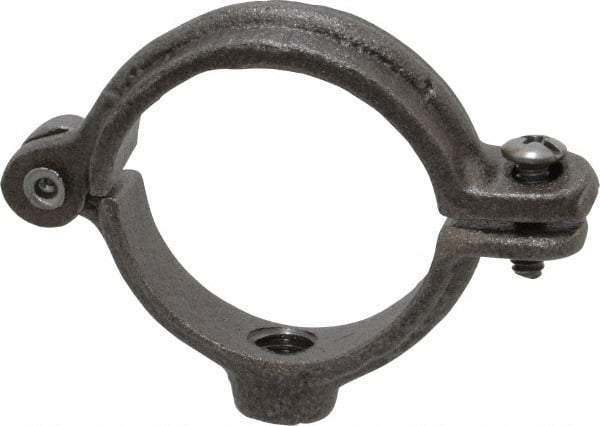 Empire - 1-1/4" Pipe, 3/8" Rod, Malleable Iron Split Ring Hanger - Black, 180 Lb Capacity - Apex Tool & Supply