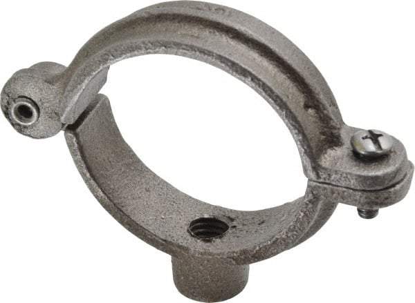 Empire - 1-1/2" Pipe, 3/8" Rod, Malleable Iron Split Ring Hanger - Black, 180 Lb Capacity - Apex Tool & Supply