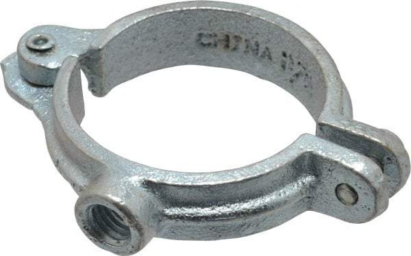 Empire - 1-1/2" Pipe, 3/8" Rod, Malleable Iron Split Ring Hanger - Electro Galvanized, 180 Lb Capacity - Apex Tool & Supply