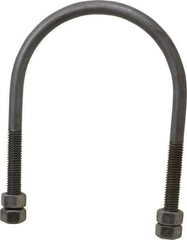 Empire - 1/2-13 UNC, 5-1/16" Long, Round U Bolt Clamp with No Mount Plate for 4" Pipe - 3" Thread Length, 4-1/2" Wide, Steel - Apex Tool & Supply