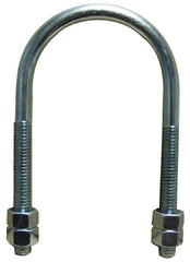 Empire - 7/8-9 UNC, 13-3/4" Long, Round U Bolt Clamp with No Mount Plate for 12" Pipe - 4-1/4" Thread Length, 9-5/8" Wide, Steel - Apex Tool & Supply