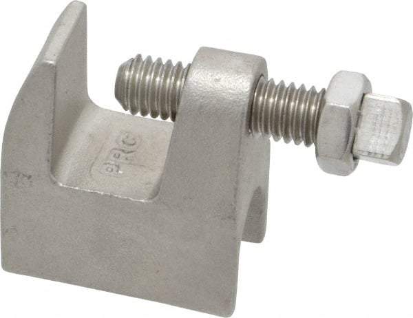 Empire - 3/4" Max Flange Thickness, 3/8" Rod Top Beam Clamp - 350 Lb Capacity, 304 Stainless Steel - Apex Tool & Supply