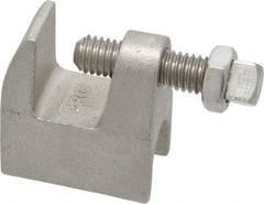 Empire - 3/4" Max Flange Thickness, 3/8" Rod Top Beam Clamp - 350 Lb Capacity, 304 Stainless Steel - Apex Tool & Supply