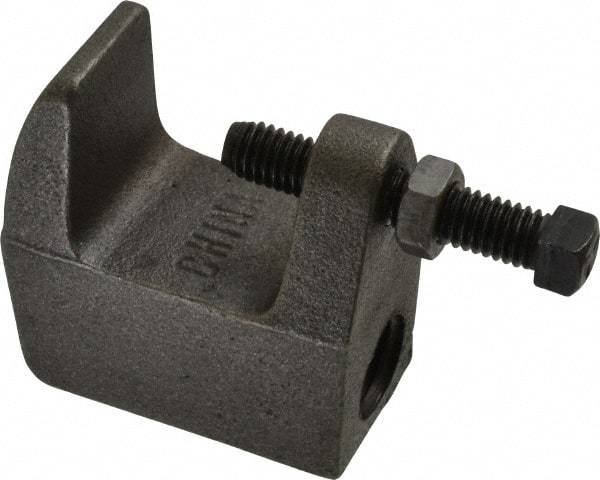 Empire - 1-1/4" Max Flange Thickness, 3/4" Rod Wide Jaw Top Beam Clamp - 900 Lb Capacity, Ductile Iron - Apex Tool & Supply