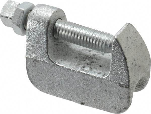 Empire - 1-1/4" Max Flange Thickness, 1/2" Rod Wide Jaw Top Beam Clamp - 500 Lb Capacity, Ductile Iron - Apex Tool & Supply