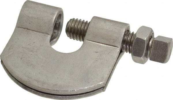 Empire - 3/4" Max Flange Thickness, 5/8" Rod C-Clamp with Locknut - 550 Lb Capacity, 304 Stainless Steel - Apex Tool & Supply