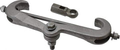 Empire - 0.6" Max Flange Thickness, 3/8" Rod Bottom Flange Mount Beam Clamp with Extension Piece - 610 Lb Capacity, Malleable Iron - Apex Tool & Supply