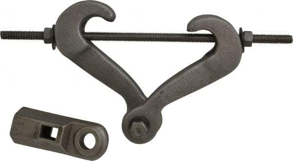 Empire - 0.6" Max Flange Thickness, 3/4" Rod Bottom Flange Mount Beam Clamp with Extension Piece - 1,365 Lb Capacity, Malleable Iron - Apex Tool & Supply