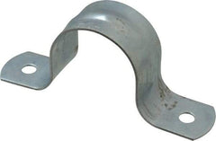 Empire - 1-1/4 Pipe, Carbon Steel, Galvanized Pipe, Conduit or Tube Strap - 2 Mounting Holes - Apex Tool & Supply