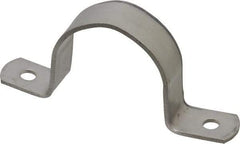 Empire - 1-1/2 Pipe, Grade 304 Stainless Steel, Pipe, Conduit or Tube Strap - 2 Mounting Holes - Apex Tool & Supply