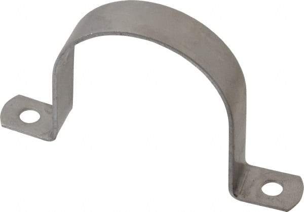 Empire - 2-1/2 Pipe, Grade 304 Stainless Steel, Pipe, Conduit or Tube Strap - 2 Mounting Holes - Apex Tool & Supply