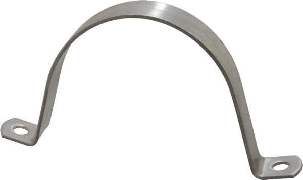 Empire - 4 Pipe, Grade 304 Stainless Steel, Pipe, Conduit or Tube Strap - 2 Mounting Holes - Apex Tool & Supply