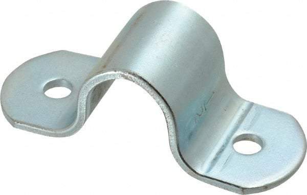 Empire - 1/2 Pipe, Carbon Steel, Electro Galvanized Pipe or Tube Strap - 2 Mounting Holes - Apex Tool & Supply