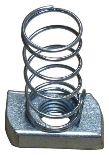 Empire - 5/8" Rod, Electro Galvanized Carbon Steel Spring Strut Nut - Used for Attaching Hanger Rod or Other Accessories to Strut - Apex Tool & Supply