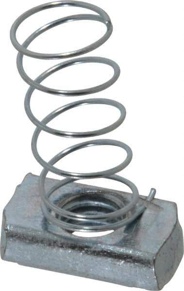 Empire - 1/2" Rod, Electro Galvanized Carbon Steel Spring Strut Nut - Used for Attaching Hanger Rod or Other Accessories to Strut - Apex Tool & Supply