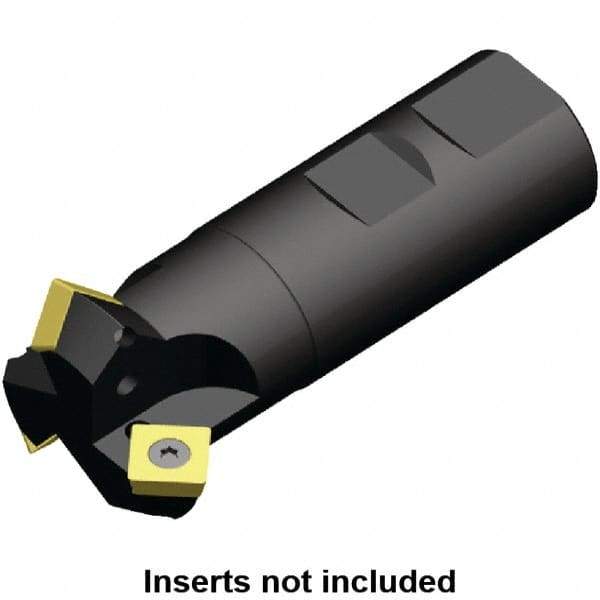 Kennametal - 30° Lead Angle, 44mm Max Cut Diam, 32mm Min Cut Diam, 10mm Max Depth of Cut, Indexable Chamfer and Angle End Mill - 3 Inserts, SP.. 1204.. Insert Style, 101mm Overall Length, Straight Shank - Apex Tool & Supply