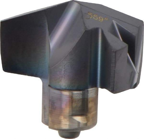 Iscar - Series ICP, 0.559" Diam Grade IC908 140° Replaceable Drill Tip - Carbide, TiAlN Finish, 14 Seat Size, Through Coolant - Apex Tool & Supply