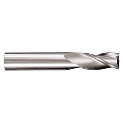 SGS - 18mm, 38mm LOC, 18mm Shank Diam, 100mm OAL, 3 Flute, Solid Carbide Square End Mill - Single End, TiN Finish, Spiral Flute, 30° Helix, Centercutting, Right Hand Cut, Right Hand Flute, Series 5M - Apex Tool & Supply