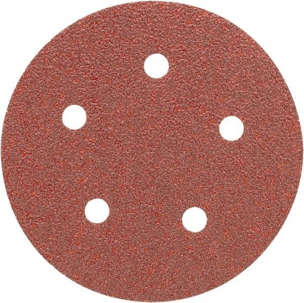 Porter-Cable - 5" Diam, 120 Grit Aluminum Oxide Adhesive PSA Disc - Fine Grade, Tan, C Weighted Backing, Flexible, 13,000 Max RPM - Apex Tool & Supply