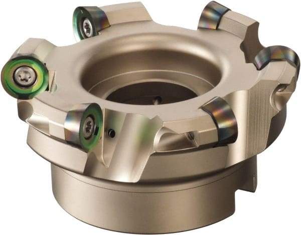 Sumitomo - 6" Cut Diam, 3/8" Max Depth, 1-1/2" Arbor Hole, 8 Inserts, QP.T 6416 Insert Style, Indexable Copy Face Mill - WRCX Cutter Style, 2-1/2 High, Series WaveMill - Apex Tool & Supply