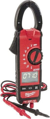 Milwaukee Tool - 2236-20, CAT III, Digital True RMS Clamp Meter with 1.3" Clamp On Jaws - 600 VAC/VDC, 600 AC/DC Amps, Measures Voltage, Capacitance, Continuity, Current, Resistance, Temperature - Apex Tool & Supply