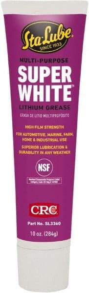 CRC - 10 oz Tube Lithium-12 Gel Paste Grease - White, Nonflammable, 300°F Max Temp, NLGIG 2, - Apex Tool & Supply