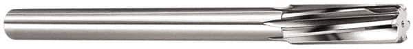 Made in USA - 7/8" Carbide-Tipped 6 Flute Chucking Reamer - Spiral Flute, 3/4" Straight Shank, 2-5/8" Flute Length, 10" OAL - Apex Tool & Supply