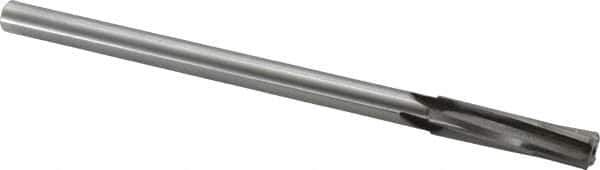Made in USA - 7/16" Carbide-Tipped 4 Flute Chucking Reamer - Spiral Flute, 3/8" Straight Shank, 1-3/4" Flute Length, 7" OAL - Apex Tool & Supply