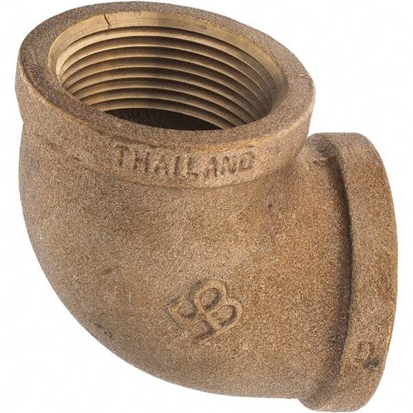 Merit Brass - Class 125, 1-1/4" Internal Pipe, Brass 90° Elbow - FNPT x FNPT - Apex Tool & Supply