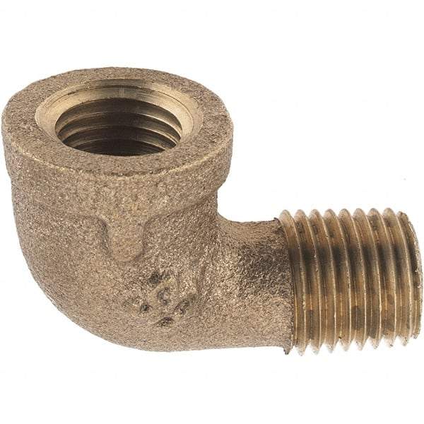 Merit Brass - Class 125, 1/4" Internal Pipe, Brass 90° Street Elbow - FNPT x MNPT - Apex Tool & Supply