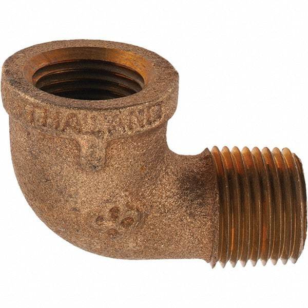 Merit Brass - Class 125, 1/2" Internal Pipe, Brass 90° Street Elbow - FNPT x MNPT - Apex Tool & Supply
