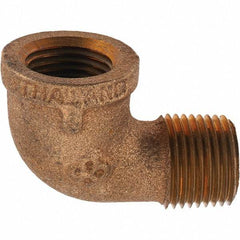 Merit Brass - Class 125, 1/2" Internal Pipe, Brass 90° Street Elbow - FNPT x MNPT - Apex Tool & Supply