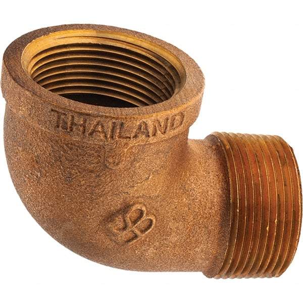 Merit Brass - Class 125, 1-1/4" Internal Pipe, Brass 90° Street Elbow - FNPT x MNPT - Apex Tool & Supply