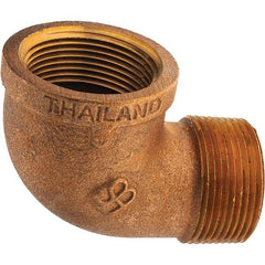 Merit Brass - Class 125, 1-1/4" Internal Pipe, Brass 90° Street Elbow - FNPT x MNPT - Apex Tool & Supply