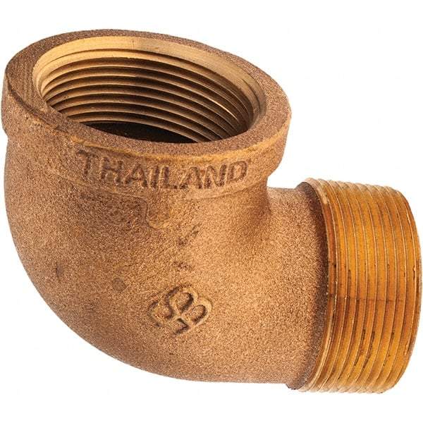Merit Brass - Class 125, 1-1/2" Internal Pipe, Brass 90° Street Elbow - FNPT x MNPT - Apex Tool & Supply