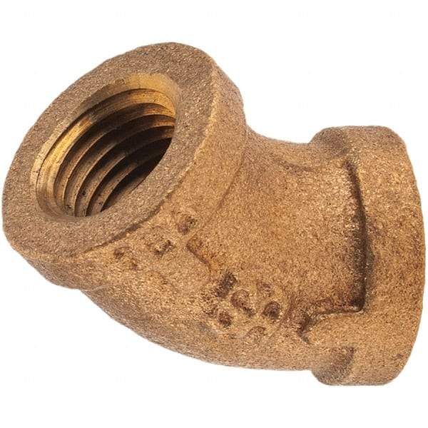 Merit Brass - Class 125, 1/4" Internal Pipe, Brass 45° Street Elbow - FNPT x FNPT - Apex Tool & Supply