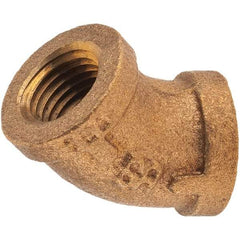 Merit Brass - Class 125, 1/4" Internal Pipe, Brass 45° Street Elbow - FNPT x FNPT - Apex Tool & Supply