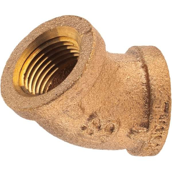 Merit Brass - Class 125, 3/8" Internal Pipe, Brass 45° Street Elbow - FNPT x FNPT - Apex Tool & Supply