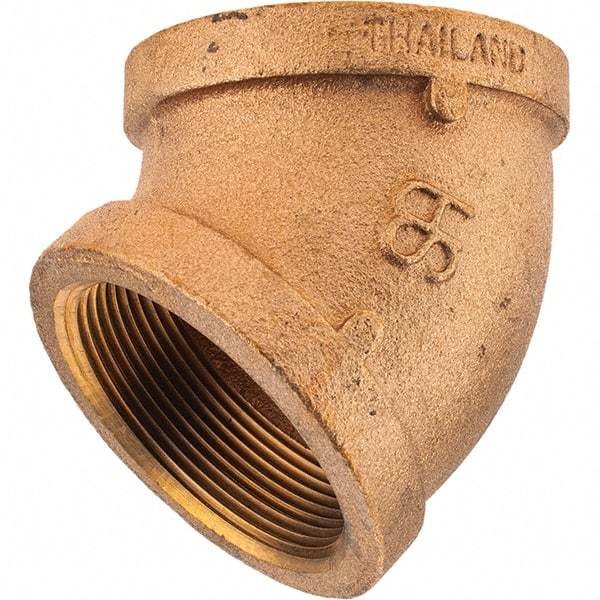 Merit Brass - Class 125, 2" Internal Pipe, Brass 45° Street Elbow - FNPT x FNPT - Apex Tool & Supply