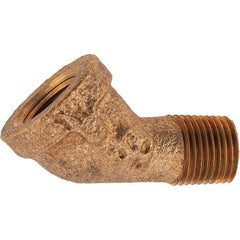 Merit Brass - Class 125, 1/8" Internal Pipe, Brass 45° Street Elbow - FNPT x MNPT - Apex Tool & Supply
