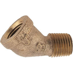 Merit Brass - Class 125, 1/4" Internal Pipe, Brass 45° Street Elbow - FNPT x MNPT - Apex Tool & Supply