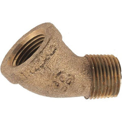Merit Brass - Class 125, 3/8" Internal Pipe, Brass 45° Street Elbow - FNPT x MNPT - Apex Tool & Supply