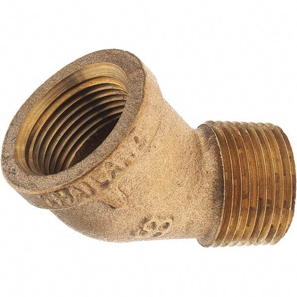 Merit Brass - Class 125, 3/4" Internal Pipe, Brass 45° Street Elbow - FNPT x MNPT - Apex Tool & Supply