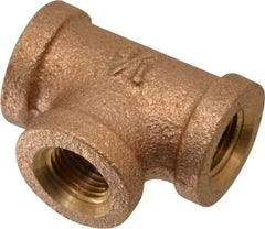 Merit Brass - Class 125, 3/8" Internal Pipe, Lead Free Brass Tee - FNPT x FNPT x FNPT - Apex Tool & Supply